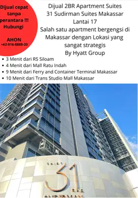 Dijual Brand NEW 2BR One of the most prestigous Apartment in Makassar!