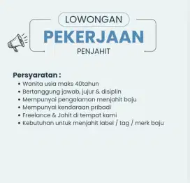dibutuhkan penjahit label kaos/kerah