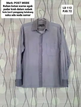 Baju kemeja hem merk Post Mode second mulus/bagus murah