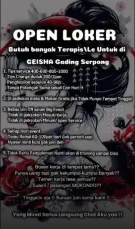 Dibutuhkan banyak trapis untuk SPA