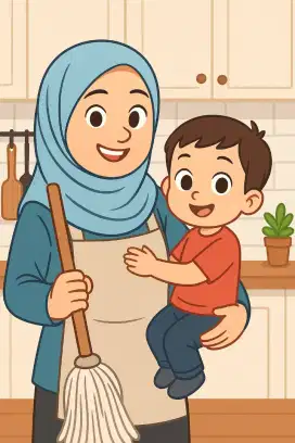 Dicari ART serabutan muslimah - fokus anak & bantu rumah, Cibubur