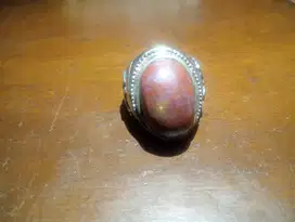 Cincin batu akik badar lumut merah disenter tembus