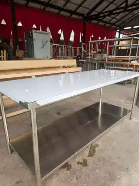 Meja stainless ukuran 200 x 75 x 85