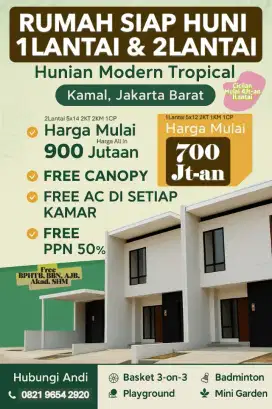 Cicilan Mulai 4Jt-an Rumah 1Lt & 2Lt Siap Huni Strategis Jakarta Barat