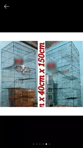 Kandang kucing size L tingkat 5 ukuran 60x40x150cm warna ungu