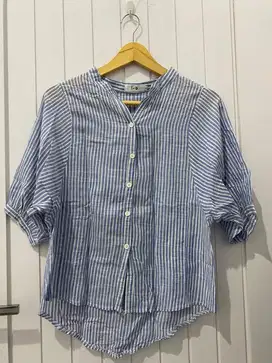 atasan salur biru