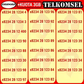 TSEL-A) NOCAN Telkomsel Bonus Kuota kartu perdana nomor cantik simpati