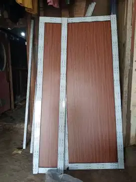 Jual kusen pintu satu dan pintu Dua dari bahan aluminium dan kayu
