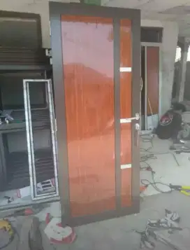 Jual kusen pintu satu dan pintu Dua dari bahan aluminium dan kayu