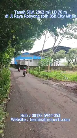Tanah murah Utk Perumahan Nempel BSB City Jl Raya Mijen Semarang Barat