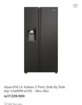 KULKAS AQUA SBS 618 LITER