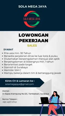 LOWONGAN PEKERJAAN SALES SURABAYA