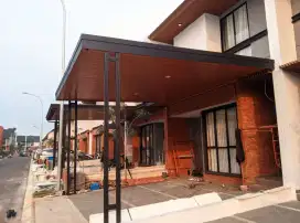 kanopibajaringan atap alderon single + plafon pvc terpasang