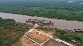 DIJUAL TANAH PELABUHANAN AKTIF TEPI SUNGAI MUSI TANJUNG API API