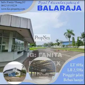 Jarang ada Dijual/disewakan pabrik di Balaraja LT 8Ha LB 2,5Ha pinggir