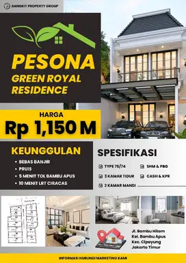 Rumah  clusik erofa Pesona Green Royal Jakarta Bambu Apus