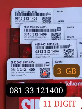 11 DIGIT KARTU TELKOMSEL BARU ISI 3 GB