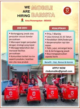 DICARI CEPAT MOBILE BARISTA (PENJUAL KOPI KELILING).