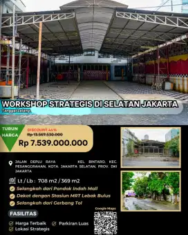 Dijual Workshop Jalan Deplu Raya Bintaro Pesanggrahan