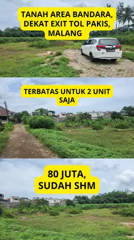 TANAH TERMURAH DEKAT EXIT TOL PAKIS, MALANG