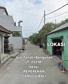 Jual Tanah kecil 252M² di PERENAN CANGGU kawasan wisata BADUNG BALI