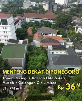 Dijual Tanah Golongan C bentuk Persegi Luas 741 meter di Menteng