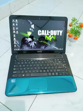 Laptop Toshiba Intel core i3 ram 6gb editing hijau metalic