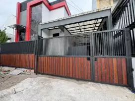 PAGAR MINIMALIS KOMBINASI KAYU