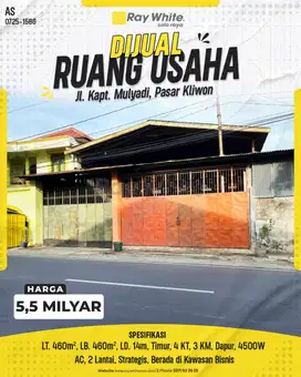Ruang Usaha Strategis 2 Lantai di Kawasan Bisnis Pasar Kliwon Solo