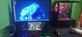 Komputer Gaming Ryzen 5 5600g 16gb/128 mouse keyboard monitor 24inc