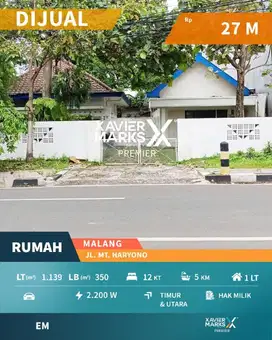 e025 Rumah Hitung Tanah Nol Jalan MT Haryono Malang