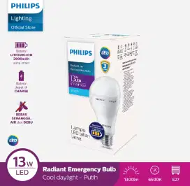 Lampu LED Philips 13 Watt emergency baru