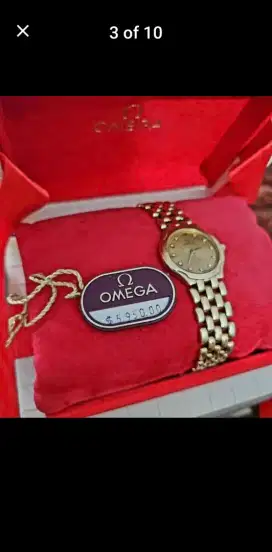 Ladies watch omega deville 18ct solid gold 46gm vintage 1980s box