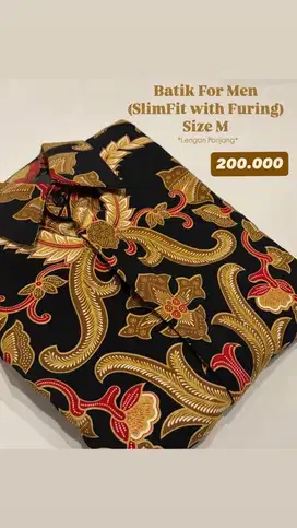 Batik Slim Fit Lengan Panjang for Men with Furing (Size M)