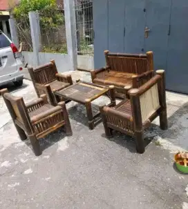 Kursi bambu 1 set