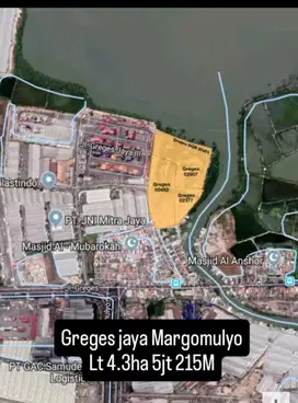 DIJUAL TANAH PERGUDANGAN DAN INDUSTRI GREGES JAYA