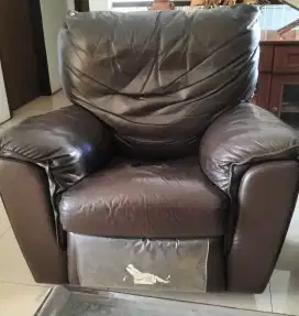 Sofa Reclining Kulit Import Italy brand Natuzzy istimewa putar & ayun