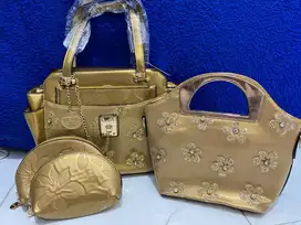 TAS IMPORT GOLD 4 in 1 BARU SISA BUTIK
