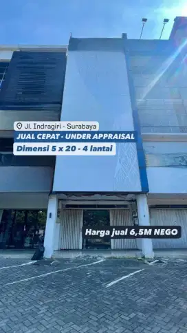 DIJUAL RUKO INDRAGIRI DEKAT MAYJEND SUNGKONO PUSAT KOTA SURABAYA