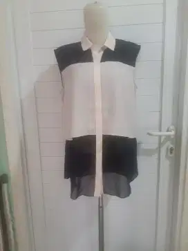 Blouse/kemeja kutung sifon mix tile shesmiss preloved tjap karoeng