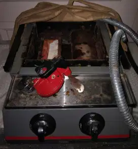 Kompor panggang / Grill 2 Tungku - Krischef&Nampan Grill Magic Roaster