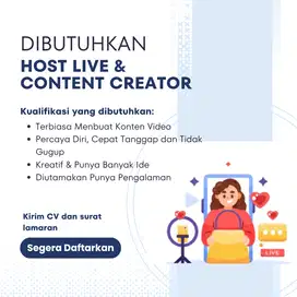 Dicari Host Live dan Konten Kreator Daerah PIK