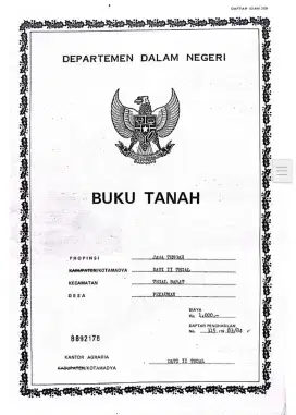 Jual Tanah Luas 615 Lebar 10 Panjang 60