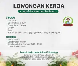 Jaga toko sayur dan sembako