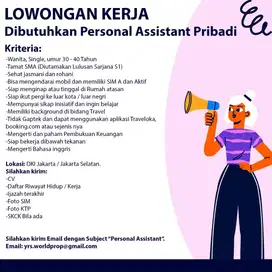 Lowongan Bidang Travel Personal Assistant Pribadi Khusus Wanita
