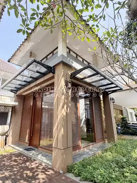 rumah mewah view taman dan private pool, heliconia de park di bsd city