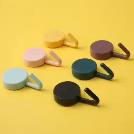 Gantungan Hook Bulat Polos Tempel Tembok Wall Hook Stiker Dinding