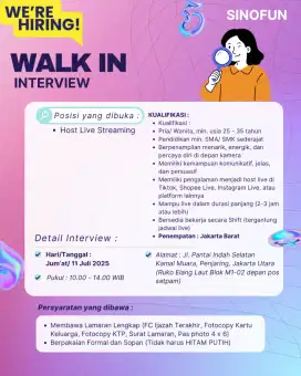 LOKER HOST LIVE STREAMING TERBARU