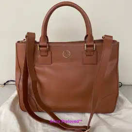 Tas Tory Burch Robinson Double Zip Tote Medium Original Like New