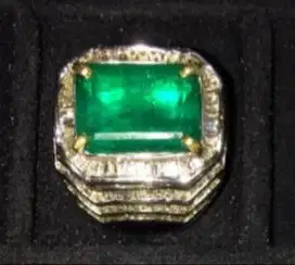 Natural EMERALD Beryl Ring (Batu Mulia)